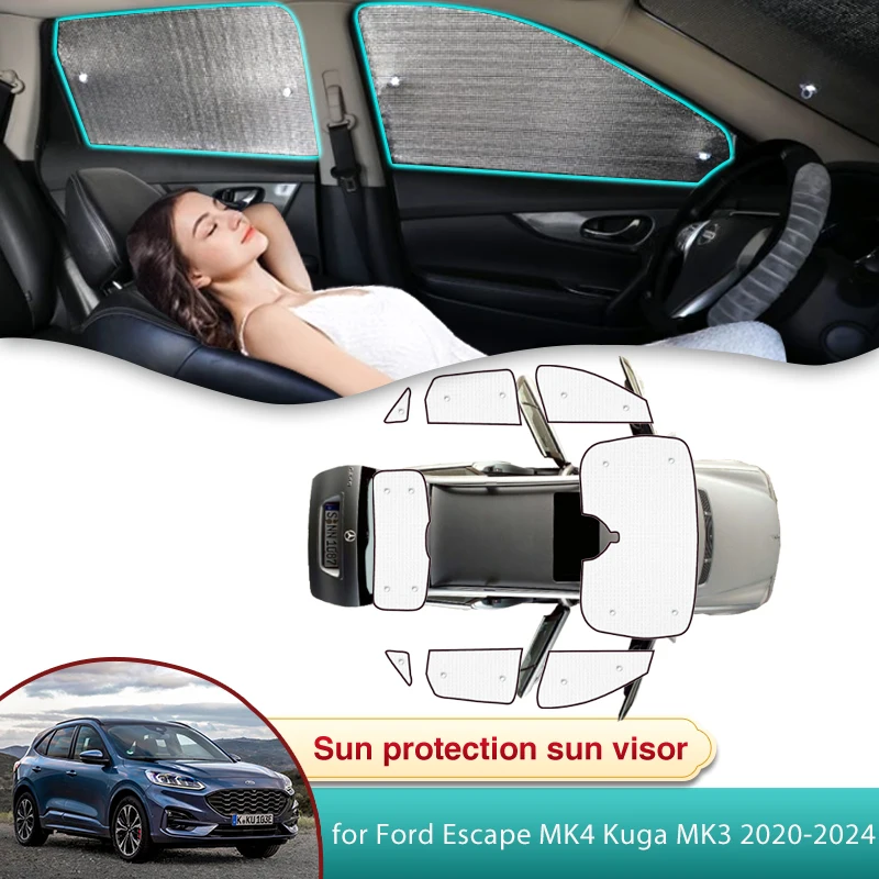 

Car Sun Shade for Ford Escape MK4 Kuga MK3 2020 2021 2022 2023 2024 Accessories Sunshade Windshield Side Window Privacy Shading