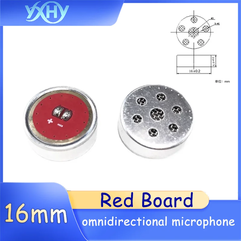 16mm 1660 microfone omnidirecional diafragma membrana grande anti-interferência redução de ruído host microfone capacitor duplo m