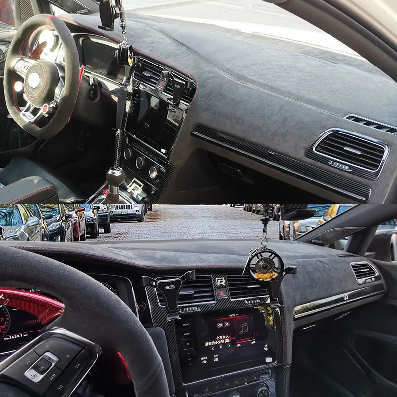 

Накладка на приборную панель для Volkswagen VW Golf Mk 7.5 7 GTI 2014-2019, а также накладки на руль и верхнюю часть дверных панелей