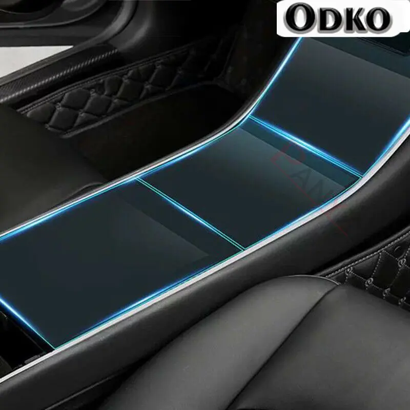 For Tesla Model 3 2017-2020 Center Console Protective Film Transparent Film Stickers 3Pcs