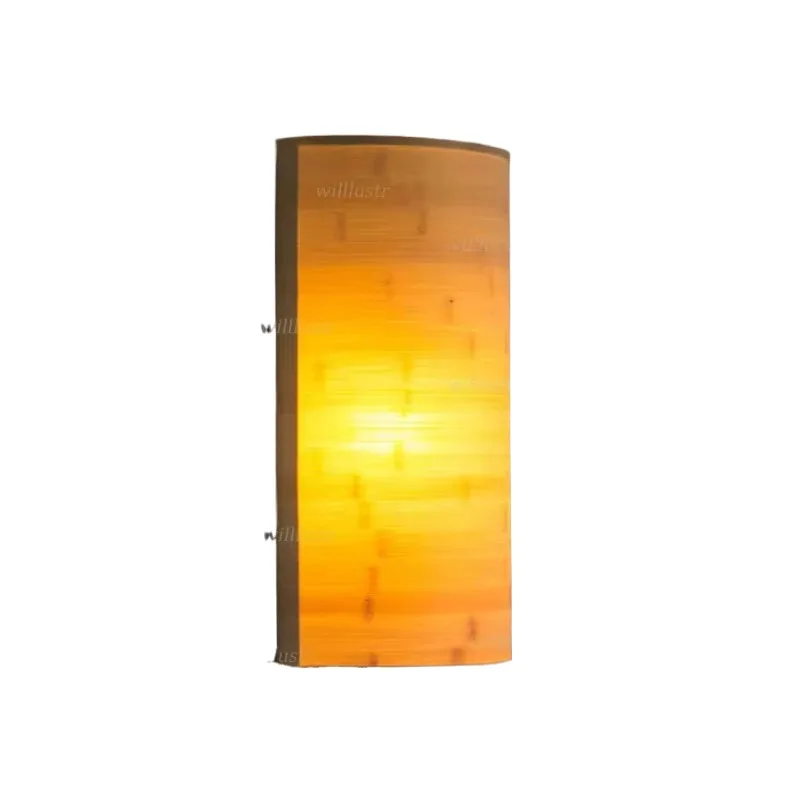 

Japanese Style Bamboo Wall Lamp Handmade Wood Sconce Tatami Bedside Corridor Aisle Doorway Bar Cafe Creative Zen Lighting