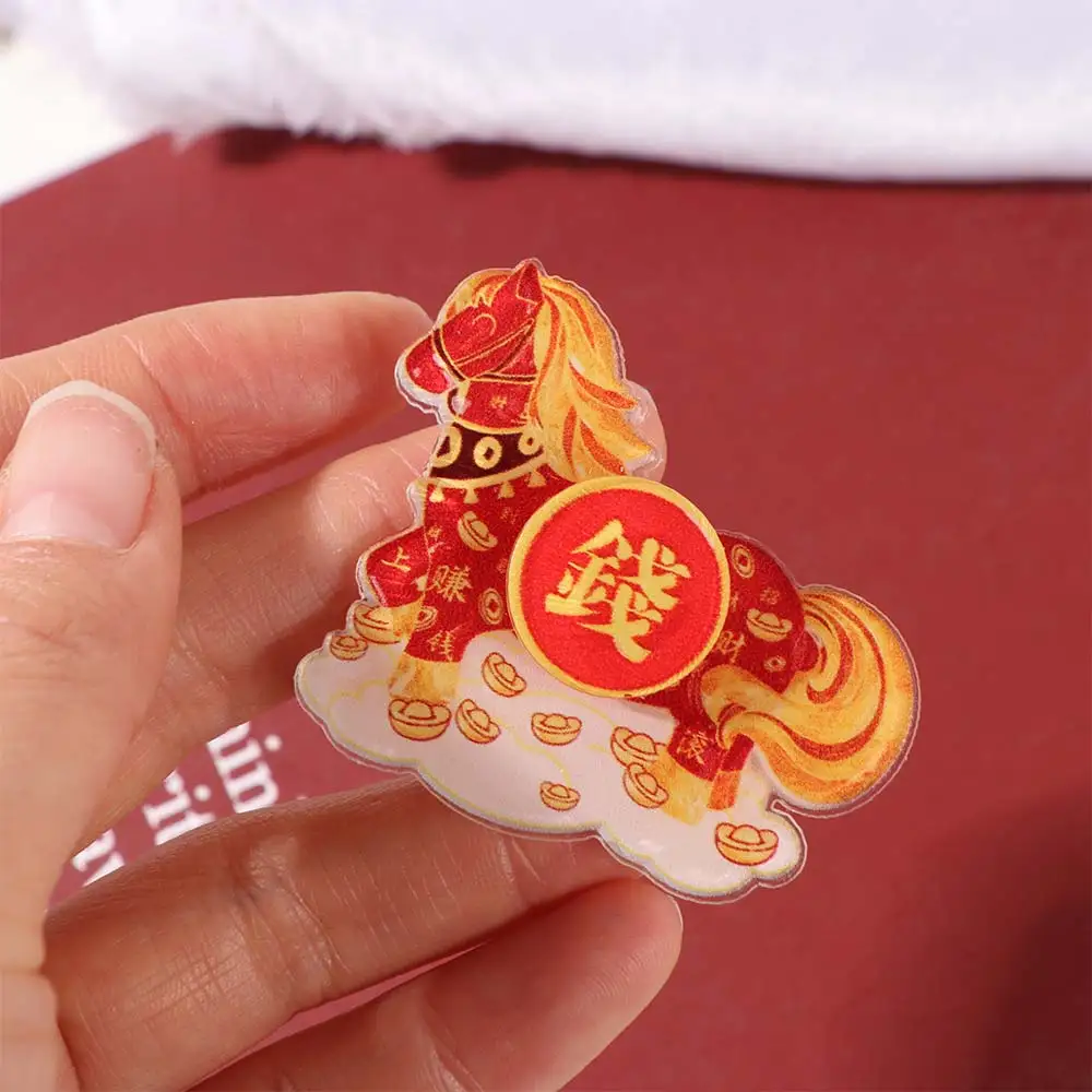 3D Rotating Refrigerator Magnets God of Wealth Chinese Style New Year Magnetic Sticker Cartoon Traditional