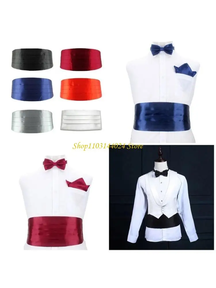 N5KE Fashion Gentlemen Cummerbund for Tuxedos Suits and Making Fashion Statement