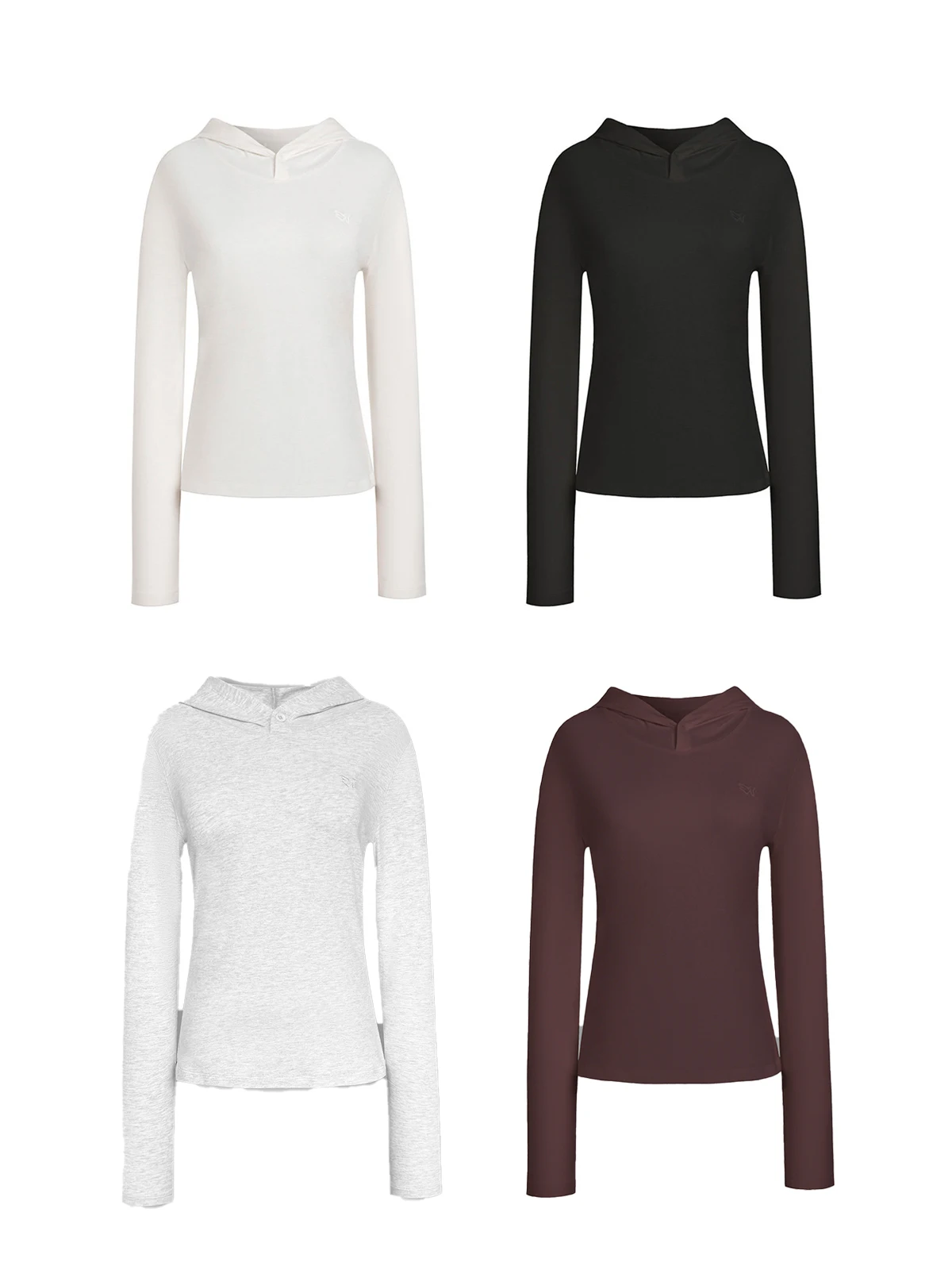 

Brand Long Sve Button Hat T-irt New Arrival Gogobuyer Store Cotton Polyester Blend Thiened Winter Women's Tee