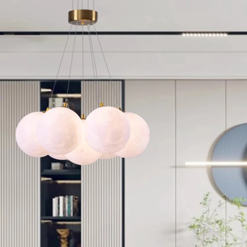 American Pink Bubble Ball Designer Light LED Chandelier Ceiling  luminaire lustre Dimmable Suitable for Bedroom Kitchen