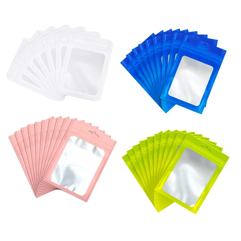 100 Pcs Resealable Food Storage Bags With Clear Pouch For Food Sealing