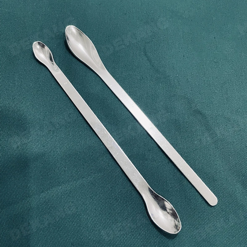 Thickened Stainless Steel Double Head Micro-Feeding Scoop Reagent Sampling And Dispensing Spoon