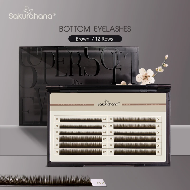 SAKURAHANA Bottom Lashes 0.07/0.10 Natural Soft Lower Classic False Eyelash Extension B/C Curl 5-7mm Short Sizes Under Eyelashes