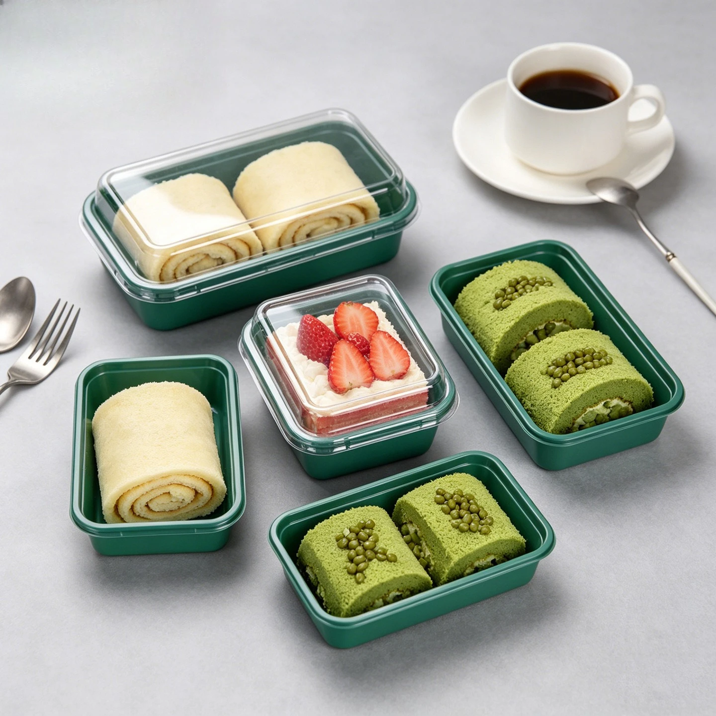 Disposable Transparent Plastic Packaging Box Swiss Roll Pastry Mousse Cake Fruit Cake Thousand Layer Cake Egg Packaging Boxes