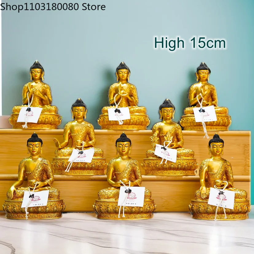 Copper gilding carving The 8 Medicine Buddhas buddha statue Tibet  Eight Buddhas of pharmacists sculpture 21cm,15cm