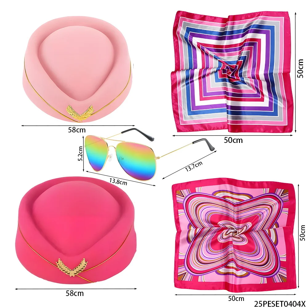 PESENAR Accessoires vestimentaires pour agents de bord : équipés de chapeaux pour agents de bord, foulards, etc. adapté à la fête de jeu de rôle