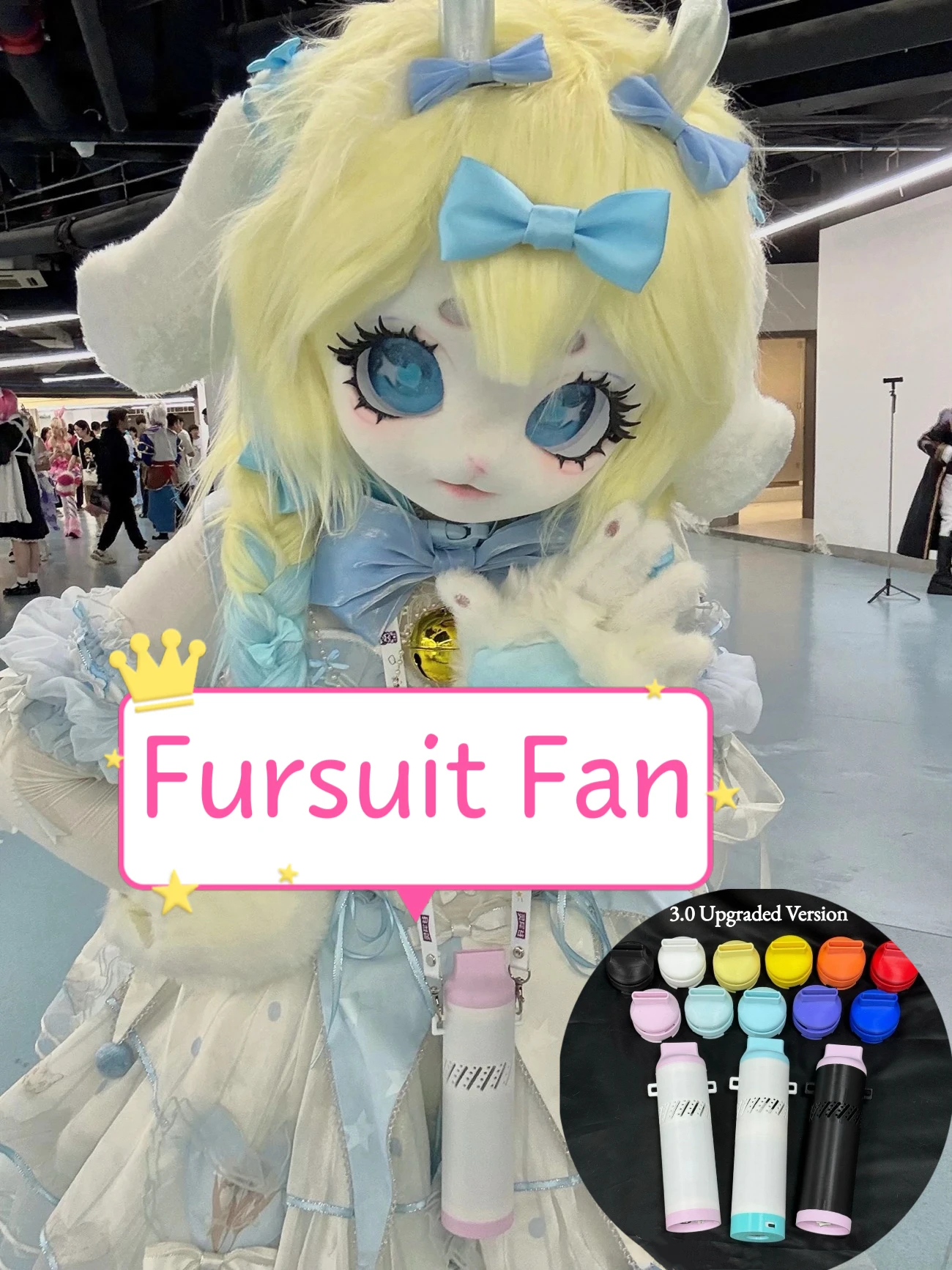 

Newly Upgraded Fursuit Fan Cute Compact and Convenient Handheld Hanging Neck Heat Dissipation for Kig Kemono Accessory