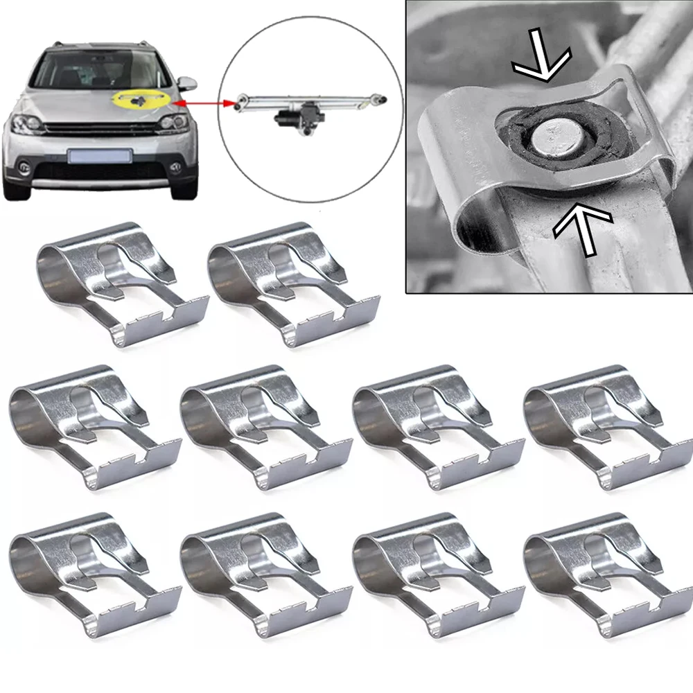 Varilla de conexión de limpiaparabrisas Universal, mecanismo de enlace de brazo, Kit de Clip de reparación, reemplazo automático de resorte