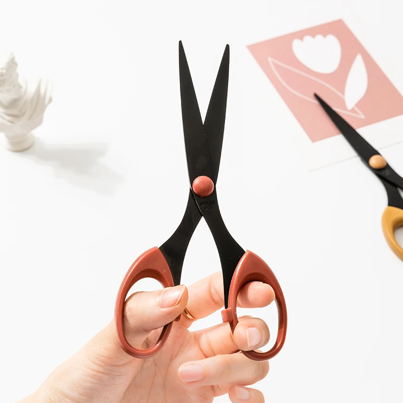 1-5Pcs Morandi Color Scissor Stainless Steel Blade Safe Design Cutter Scissors for Fine Art Craft Stationery Office Supplies
