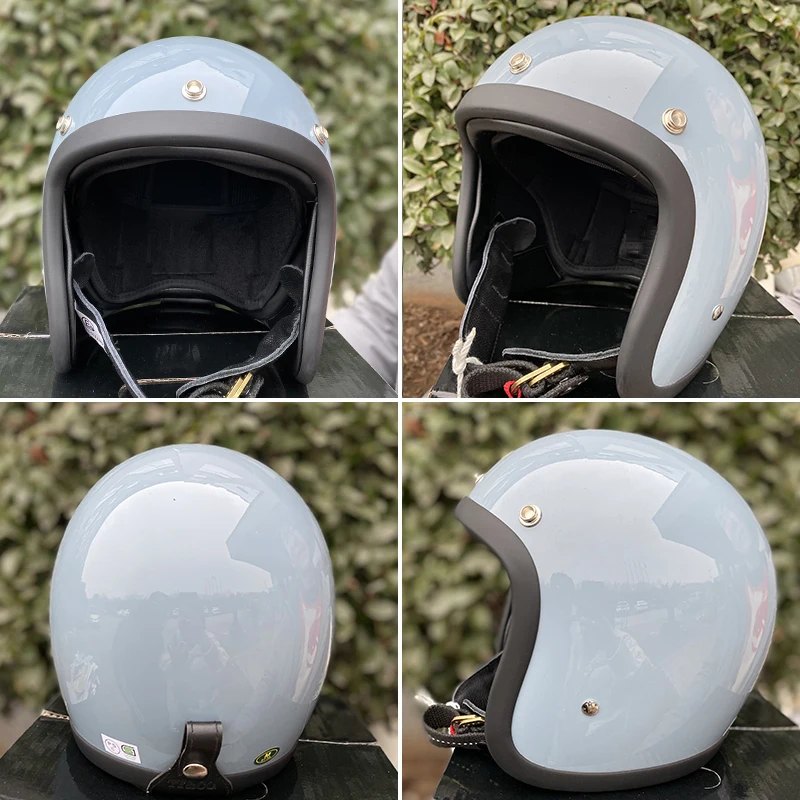 Korea Style Retro Open Face Helmet Scooter Bike Casco Moto Cafe Racer Helmet Low Profile Lightweight TT&CO CASCOS Mushroom Head