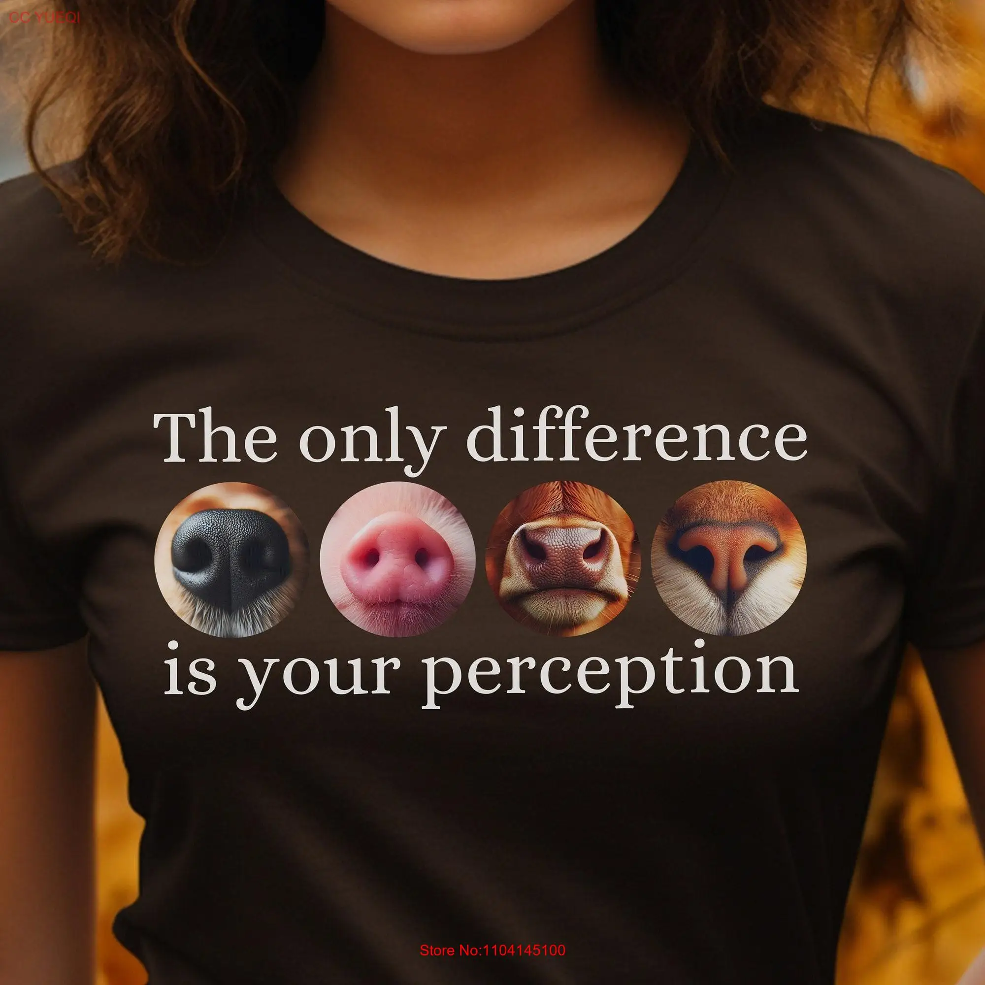 Vegan Activist T Shirt The only difference is perception animals nose Unapologetic Veganism Animal Liberation plant