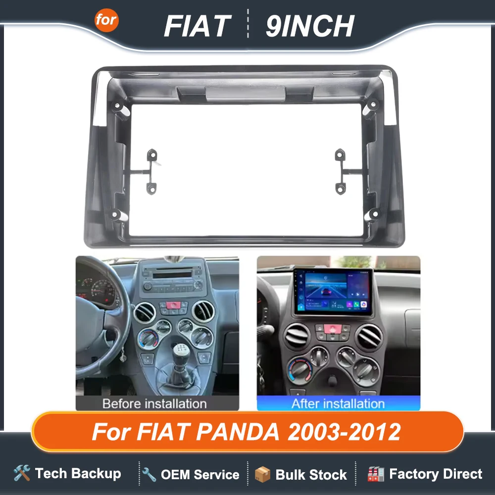 9 Inch Car Frame Fascia Adapter For FIAT PANDA 2003-2012 Android Radio Navigation Dash Fitting Panel Kit