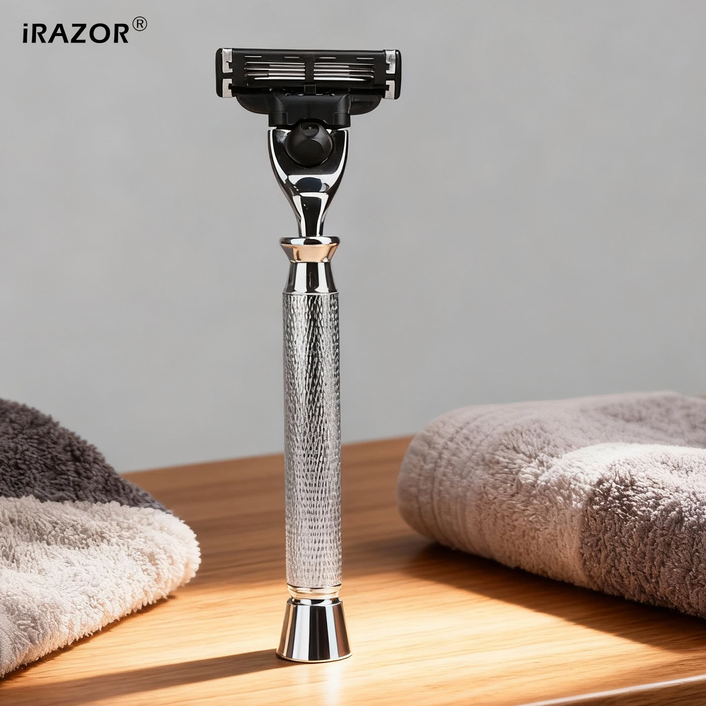 iRAZOR Classic Men's Beard Shaving Manual Razor  with 3-Layer Mach 3 Triple Blade Grooming Tool