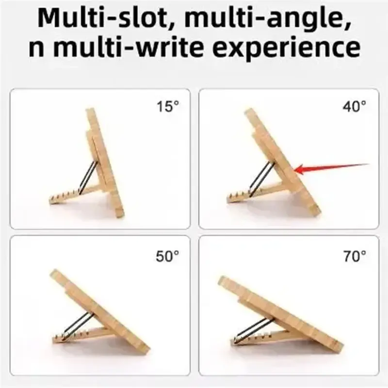 AT29-Multi-Angle Foldable Bamboo Stand For 11Inch 12.9Inch Design For Drawing For Desk Stationery Adjustment