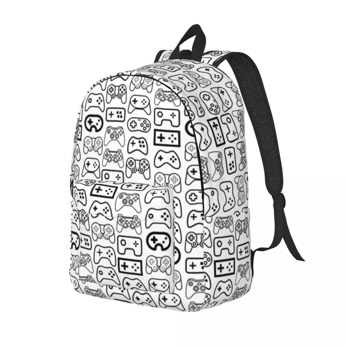 Game Controller Black White Variant Backpack for Boy Girl Kids Student School Bookbag Canvas Daypack Kindergarten Primary Bag