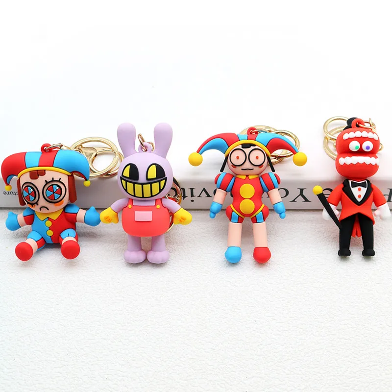 Cute Anime The Amazing Digital Circus Keychains PVC Pomni Clown Ragatha Jax Cartoon Figurines Decoration Pendant Model Toys Gift