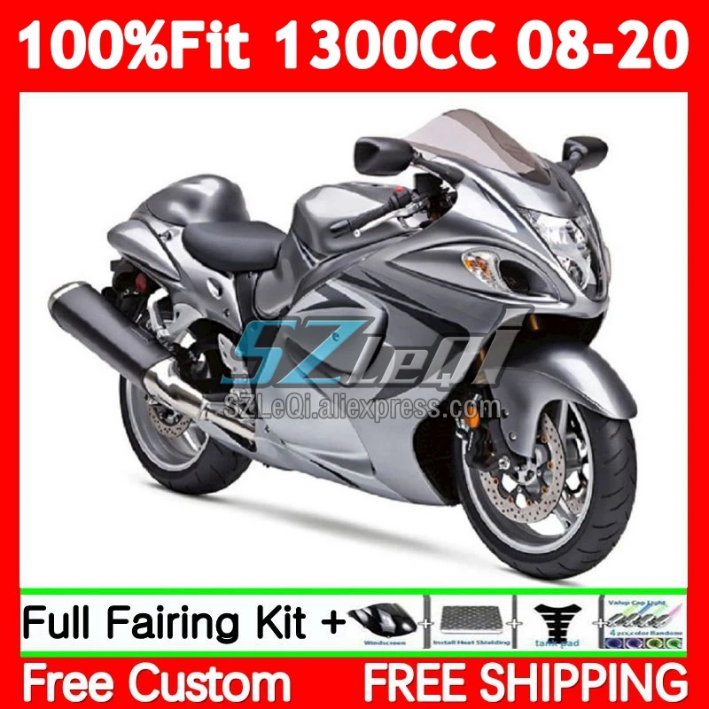 OEM Body For SUZUKI GSXR-1300 Hayabusa GSXR Gloss silver 1300 CC 88No.23 GSXR1300 08 09 10 11 12 13 14 15 16 17 18 19 20 Fairing