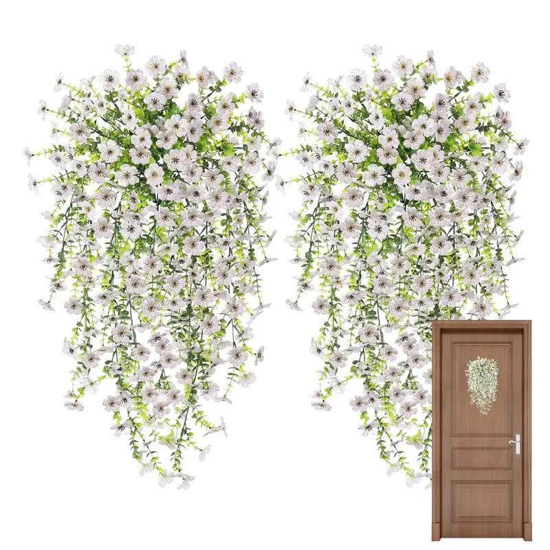 

Artificial Outdoor Flowers Festive Window Hangable Vine Vibrant Hangable Artificial Flowers Set Of 2 For Yard Fireplace Porch