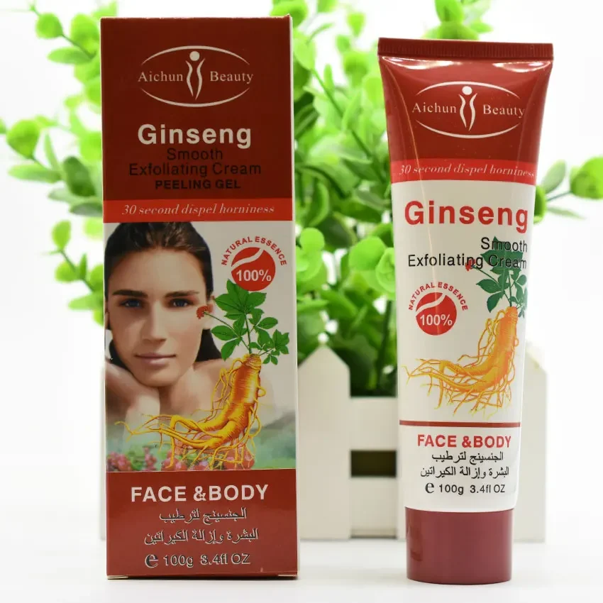 

Ginseng Face Scrub Peeling Facial Exfoliating Gel Body Exfoliator Deep Cleansing Hornies Remover Skin Care Whitening Moist 100ml