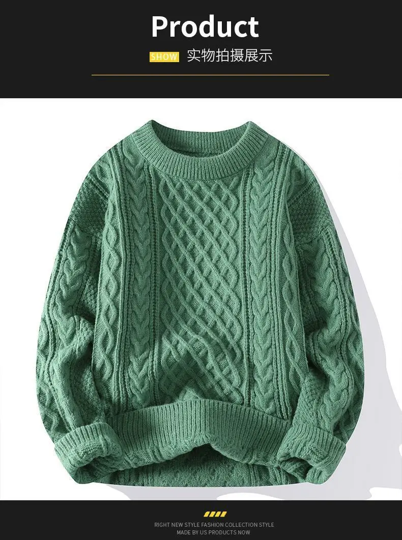 Neuer Herren-Strickpullover für Herbst und Winter, Weihnachtlicher Roter Pullover, Warmer Karo-Pullover für Studenten, Lässige Herrenjacke, Weiches, Warmes, Mehrschichtiges Oberteil – Detail 12