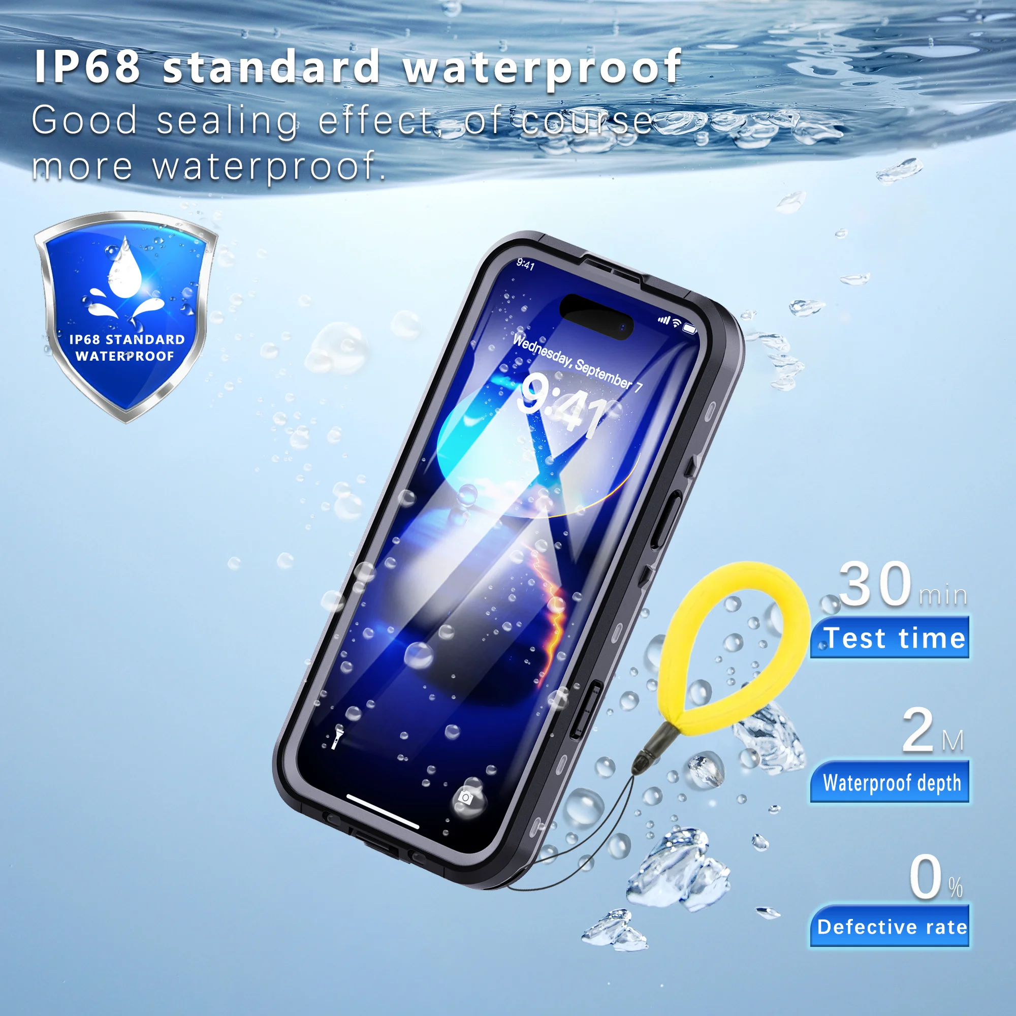 

Shellbox-fully Sealed Dustproof And Shockproof Ip68 Waterproof Phone Case With Lanyard For Iphone14/15/16/17 Pro Max 17air