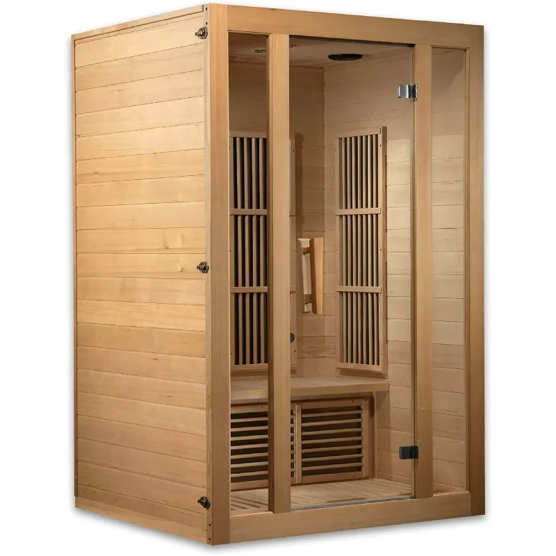 Seattle Carbon Far Infrared Sauna for 2 Persons, Hemlock Wood (Curbside Delivery)