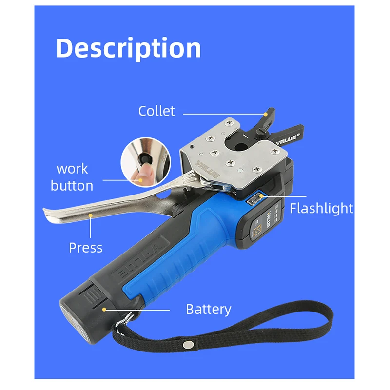 VVEF-1 Electric Expander Tools Fully-automatic Lithium-ion Electric Flapper Metric Inch Copper Tube Flare Expander Tube Expander