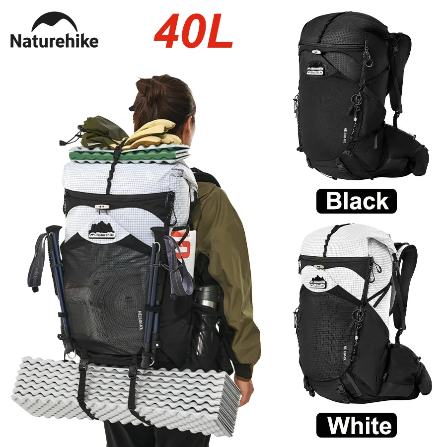 Naturehike-mochila de senderismo de 40L, marco interno ajustable, para viajes al aire libre, montañismo, deportes, bolso de hombro, cubierta para lluvia