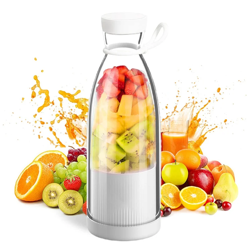 300ML Portable Blender Electric Juicers Fruit Mixers USB Rechargeable Smoothie Mini Blender Personal Juicer -White