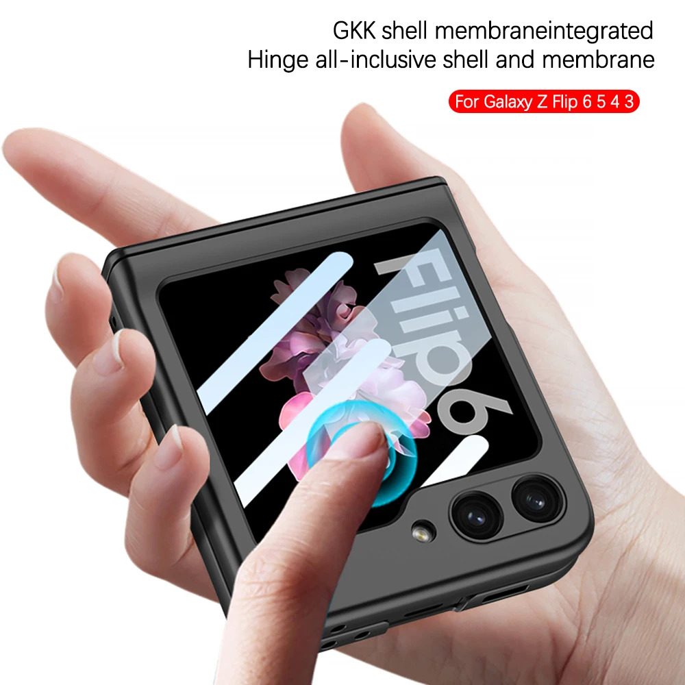 Etui na Samsung Galaxy Z Flip 7 6 5 4 Flip7FE 5G z magnetycznym zapięciem, ochrona zawiasu, szkło na ekran zewnętrzny, matowe, odporne na wstrząsy, twarda obudowa — zdjęcie produktu 6