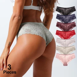 Fashion Sexy Lace Panties Transparent Women Briefs Breathable Underpants Bow Embroidery Lingerie For Female Intimates