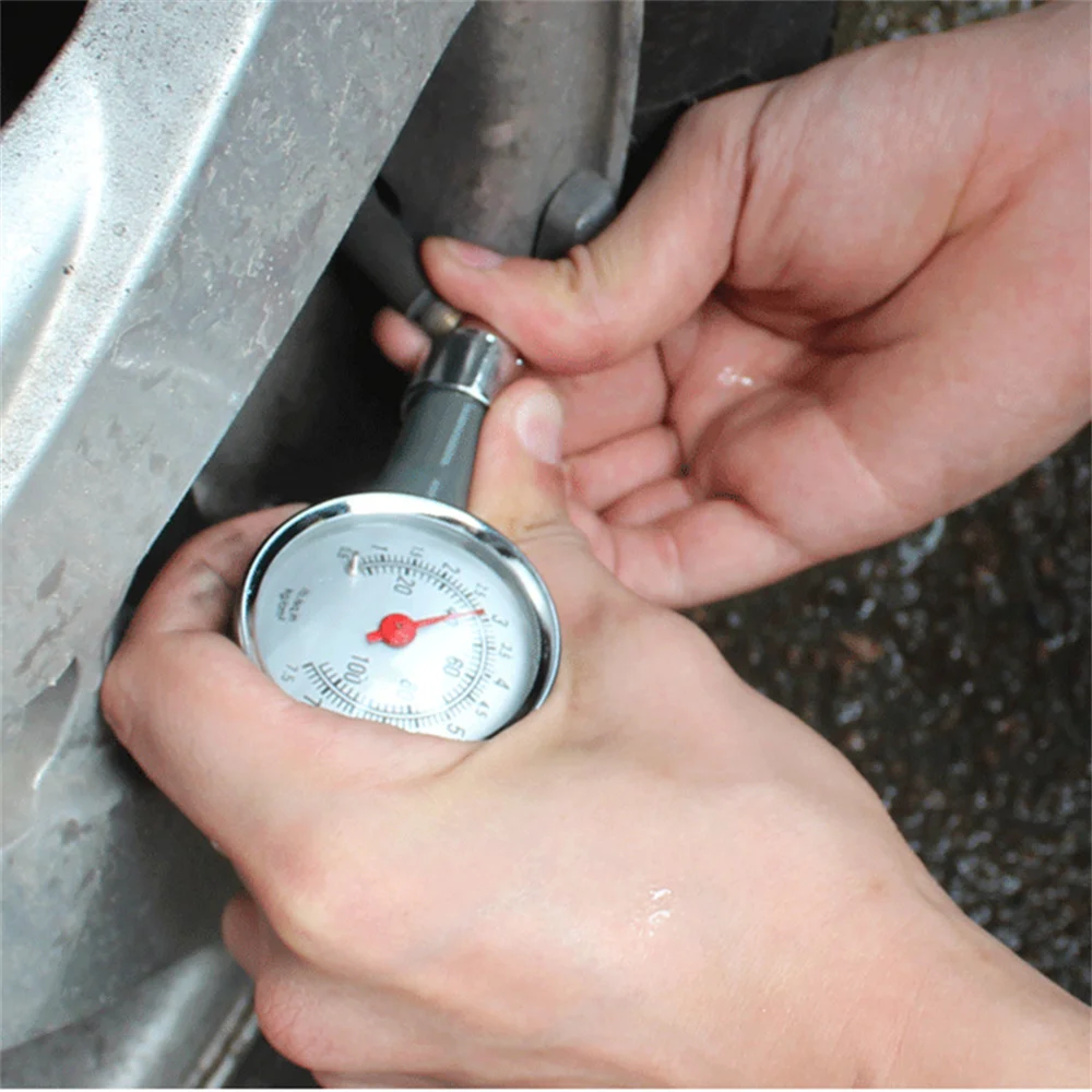 Stainless Steel Car Pressure Gauge Multi-functional Tire Pressure Gauge Deflated For High-precision Tire Testing Car Accessories