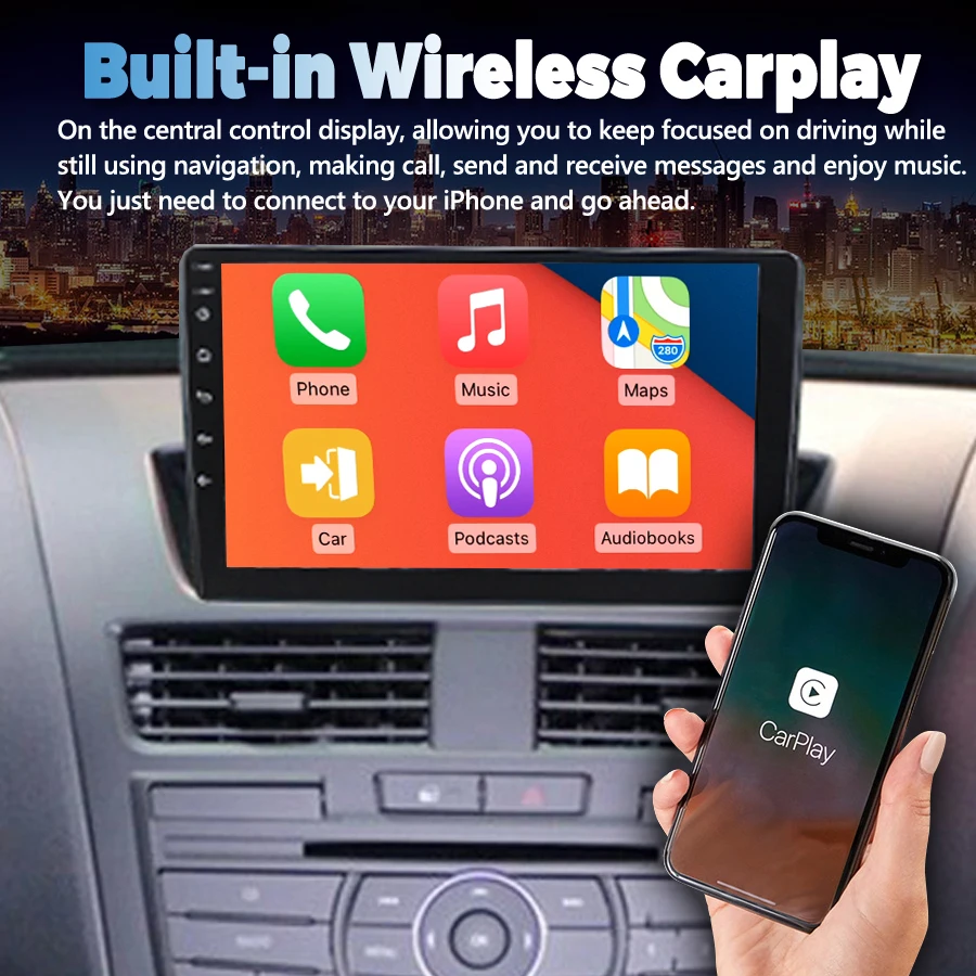 Pemutar Video Multimedia Mobil Radio 9 Inci untuk Mazda Bt50 Android Navigasi CarPlay Otomatis GPS Layar Sentuh HU 4G Wifi Stereo