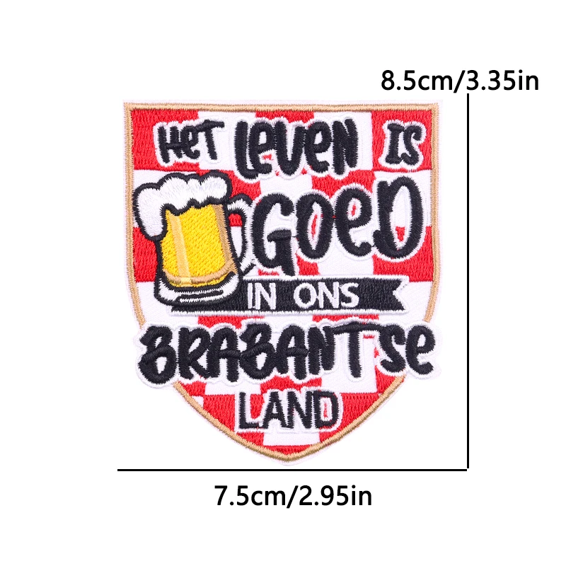 Netherland Carnival Brabant Emblem Embroidered Patches For Clothing Stickers Iron On Patches On Clothes Sew Applique Patch Badge