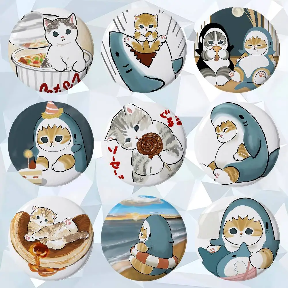 Cartoon M-Mofusands Cat Cover Brooches Funny Meme Badge Fashion Jewelry Gifts
