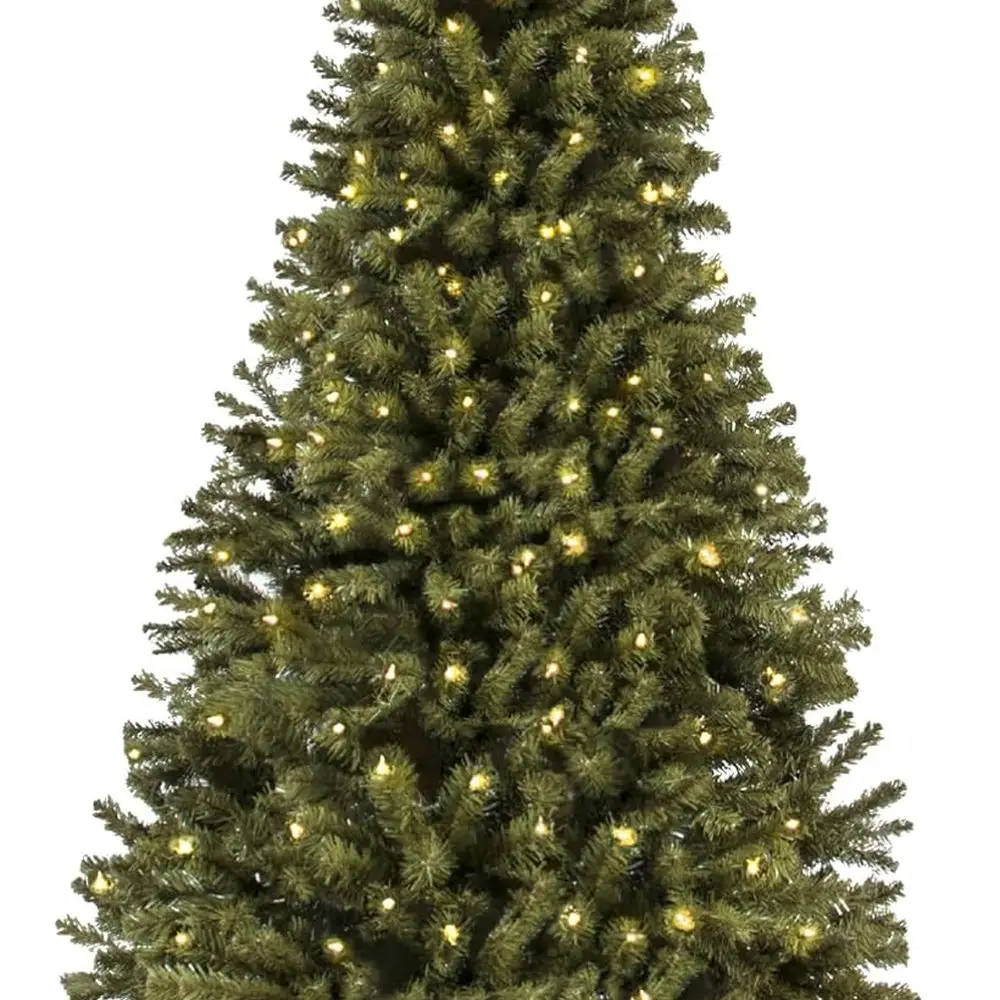 

7.5ft Premium Pre-Lit Realistic Spruce Holiday Décor w/Dense Branches, Metal Base - Green Spruce