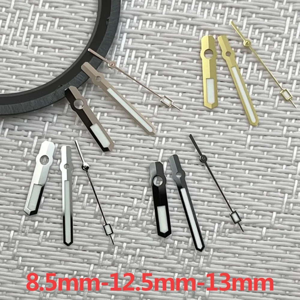 

NH35 Hands Polished Shiny Watch Pointers, C3 Green Luminous Watch Hands, for NH34 NH35 NH36 4R35 4R36 Movement 3Pins Needles