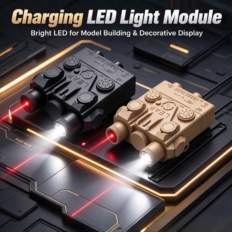 Decorative Toy Part LED Light Module, Charging & Built-in Switch, Plastic Shell, For Standard Rail Model