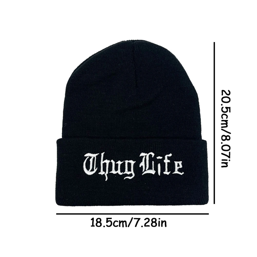 1pc Black Letter Beanie Unisex Fashion Hip Hop Mens Beanies Knitted Caps For Women Bonnets