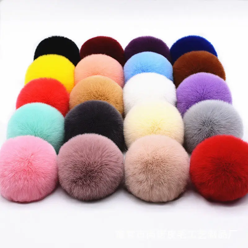 25pcs 6cm Fluffy Fur Pompom Ball Rex Rabbit Fur Pompoms Diy Pompones Keychain Pendant Wedding Home Decoration Sewing Supplies