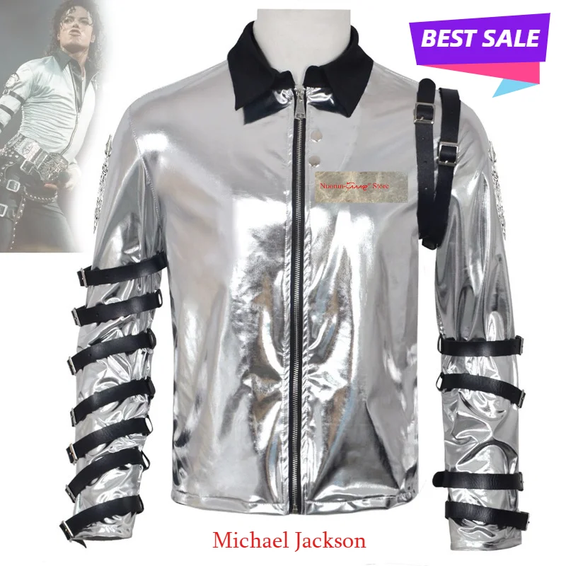 Michael Jackson Silver Jacket Costume Cosplay Stage Performance Halloween Party