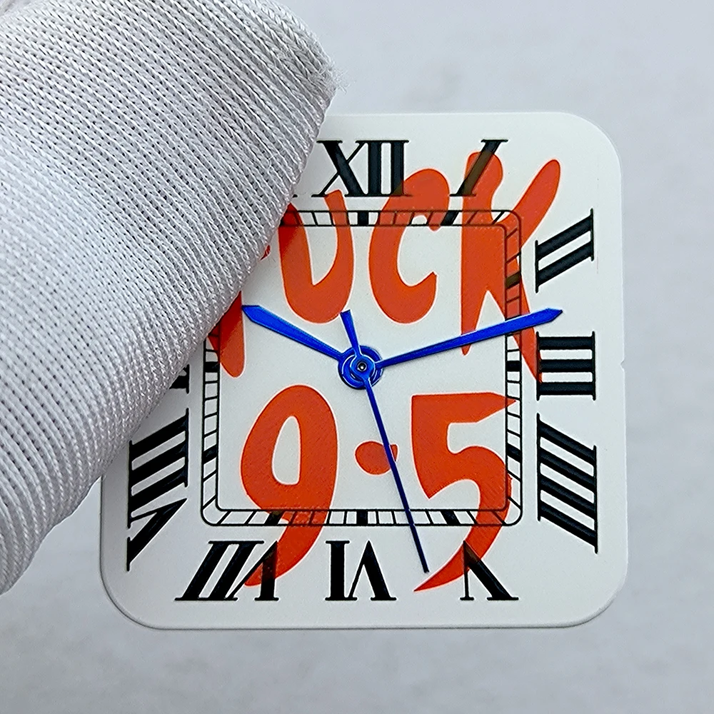 Esfera NH35 de 27mm, esfera cuadrada con logotipo personalizado, números romanos, sin Esfera luminosa, compatible con accesorios de reloj de movimiento NH35