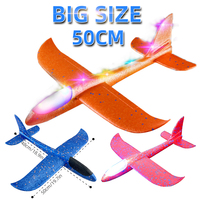 50CM Big LED Flash Glider Foam Plane Hand Throw Light Inertial AirPlane EPP Outdoor Launch Fun of Kids Toys for Children Gift