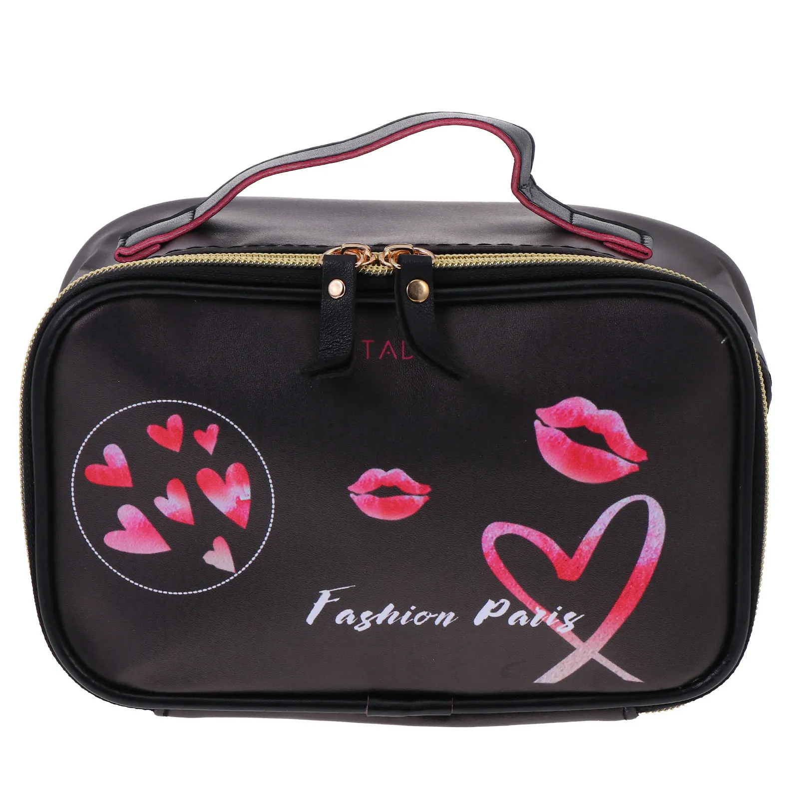 Sac à rayures pour femmes, rangement de produits de toilette de voyage portable, organisateur de maquillage étanche, petite taille, fermeture à glissière durable