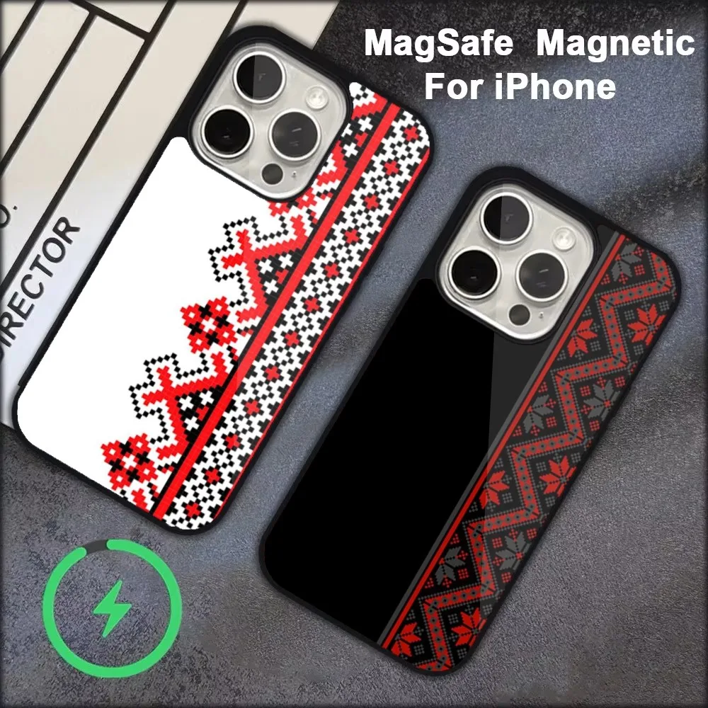 U-Ukraine Ornament-S Pattern Phone Case  For iPhone 16,15,14,13,12,11,Pro,Max,Plus,Mini, Magsafe,Magnetic Wireless Charging Case